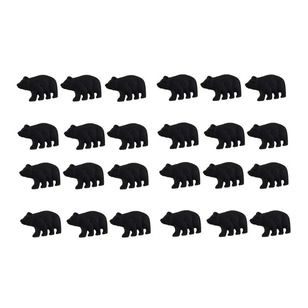 Matte Black Cast Iron Forest Bear Drawer Pull Cabinet Knob Set of 24